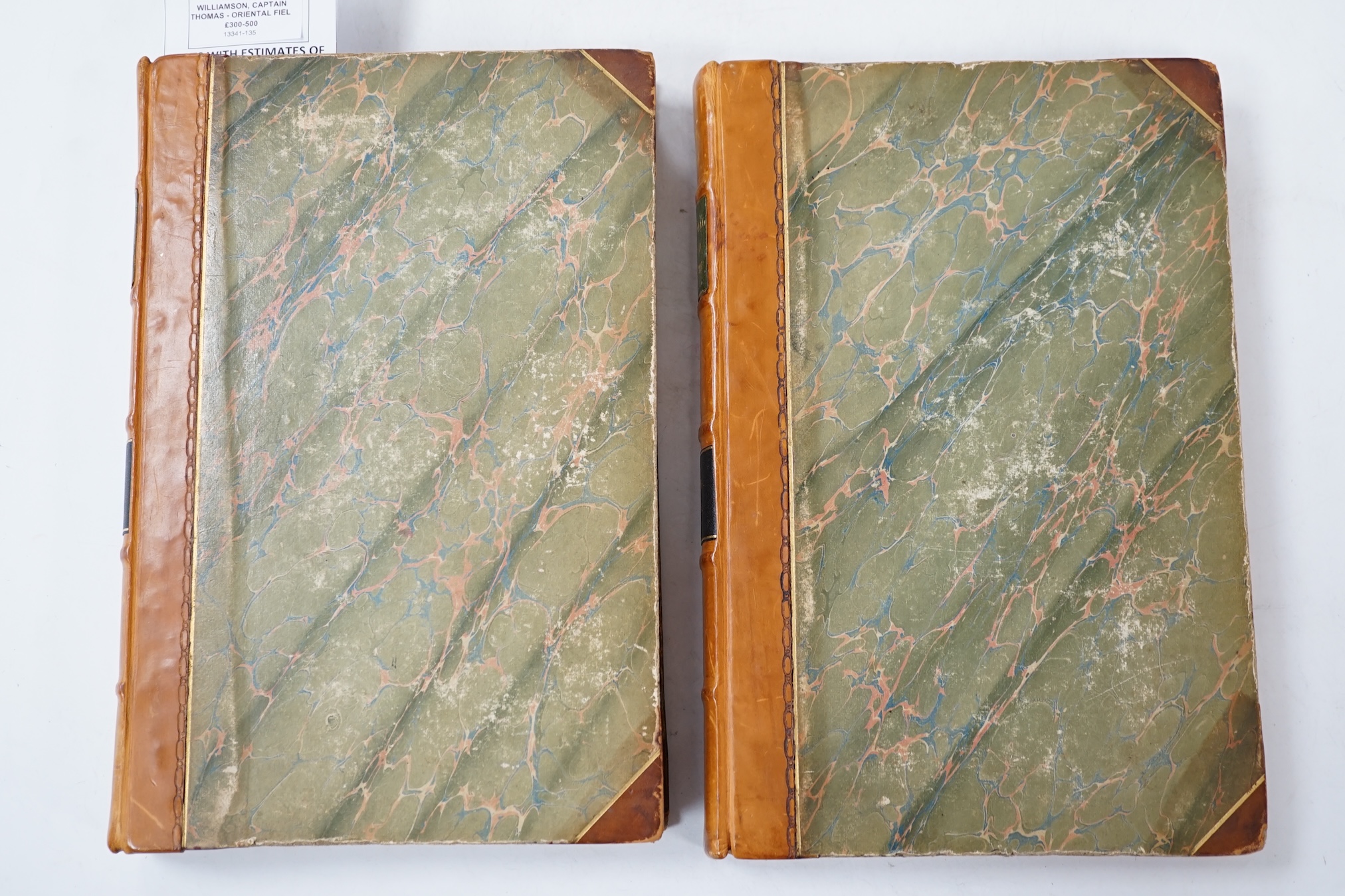 Williamson, Captain Thomas - Oriental Field Sports; Being a complete, detailed, and accurate description of the Wild Sports of the East, 2 vols. additional engraved titles, 40 uncoloured aquatint plates after Samuel Howe